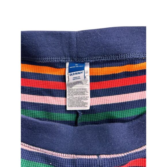 Old Navy Colorful Rainbow Thermal Pajama Pants Sz XL Warm Fitted Pant Pj's Comfy - Picture 4 of 7